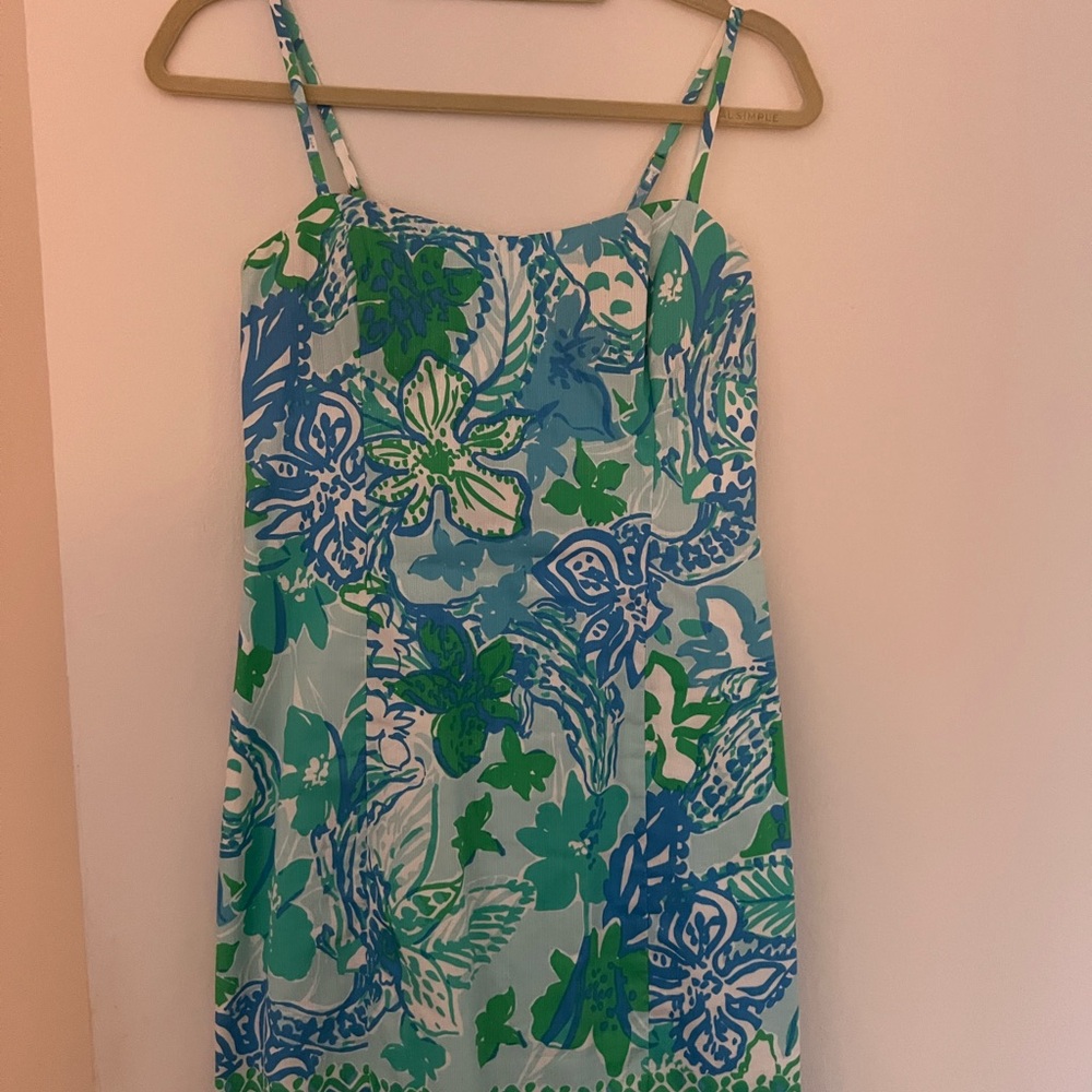 Lilly Pulitzer Floral Blue and Green Dress